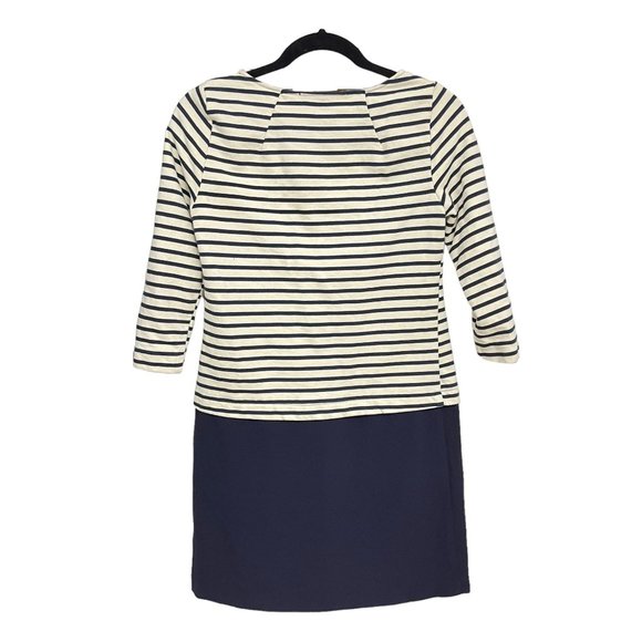 Zara Basic Women's  3/4 Sleeve Striped Navy Blue Mini Dress Size XS - Picture 2 of 11
